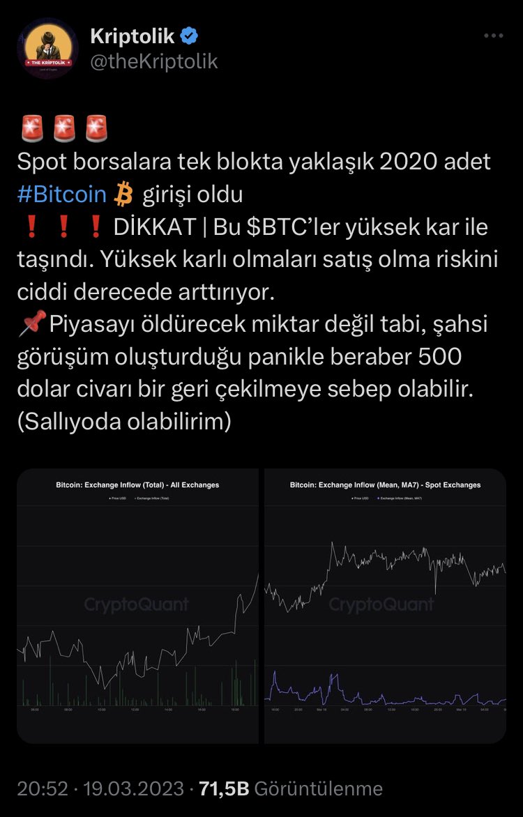 Günaydın ☀️ 
Dün akşam düşüş beklediğimi açık açık söyledim. Herkes fomodayken kaç kişi açık açık düşecek dedi? Her zaman yanınızda olmaya devam edeceğim ❤️
YOLU BİLİYORUM BENİ TAKİP EDİN 🫴
Daha fazlası için Telegrama katıl: t.me/theKriptolik