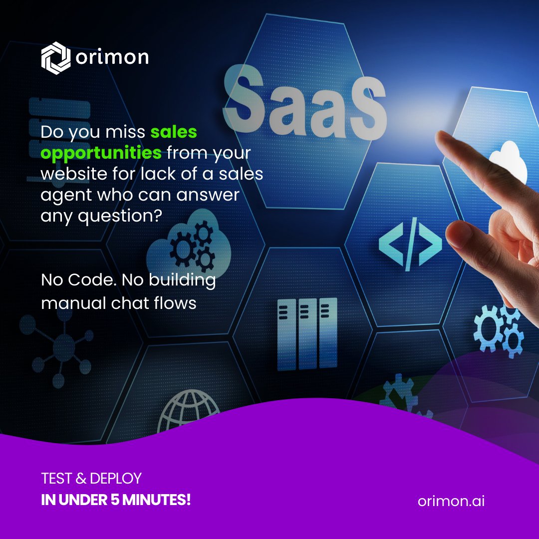 orimonai's tweet photo. Orimon - The most sophisticated chatgpt-like sales-enabling conversational AI bot builder.
Build, test, and deploy all in under 5 minutes.
#chatgpt4 #chatbots #saaswriter https://t.co/9LOnCc0w43