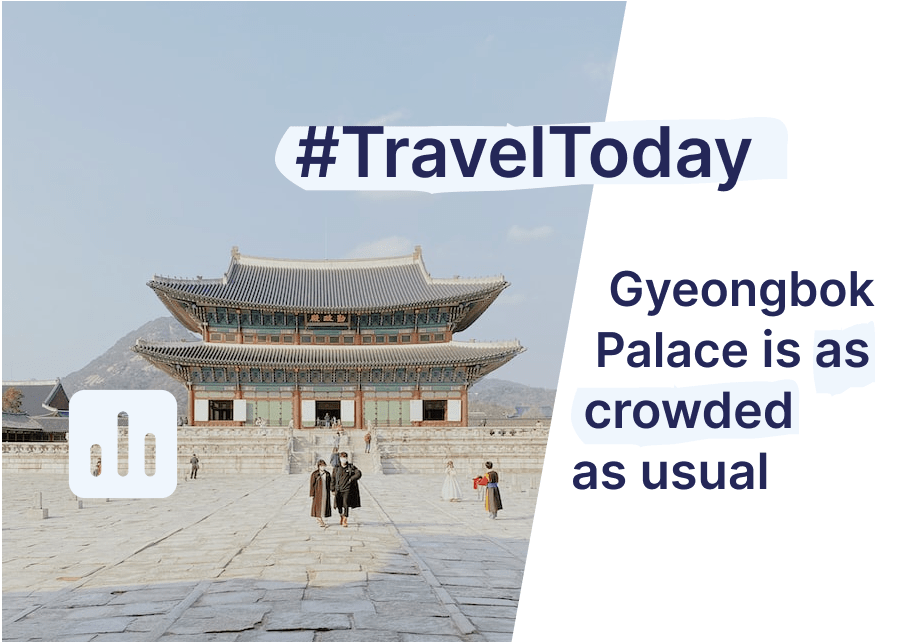 DFRCag's tweet photo. 1,935 people were in Gyeongbokgung Palace, Seoul an hour ago, just like expected on a typical Monday. Nonetheless, a good pick for your afternoon plans. #TravelMonday #DataSpooned https://t.co/JF3QuJihdX