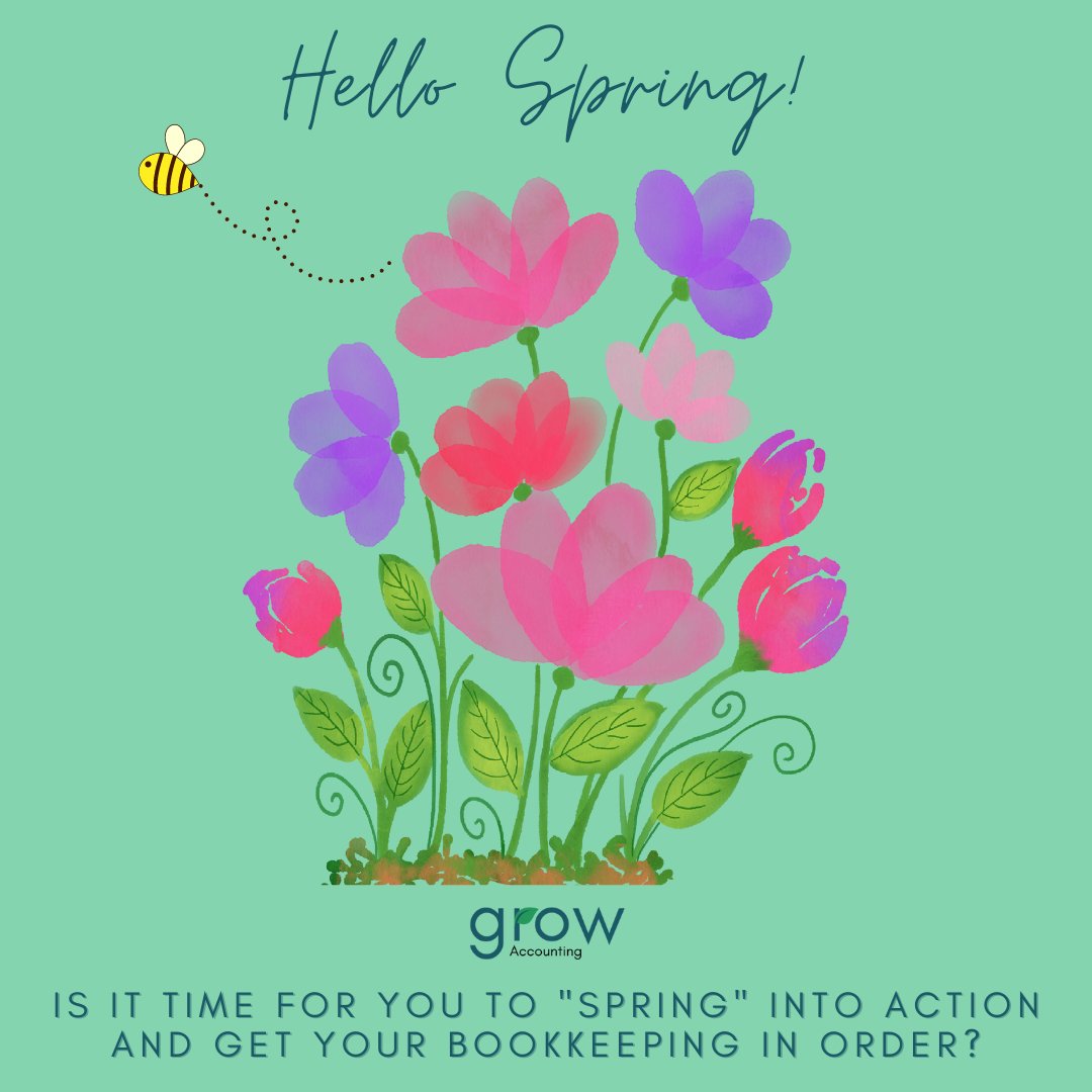 _GrowAccounting's tweet photo. Today is the first day of spring! 

Are you on track to hit your quarterly targets? If not, do you need a little support? Get in touch, we can help put steps in place to achieve your business goals.

#bookkeeper #spring #goals #believeachieve #bookkeeping  #bookkeepingservices https://t.co/JQTTlpam2J