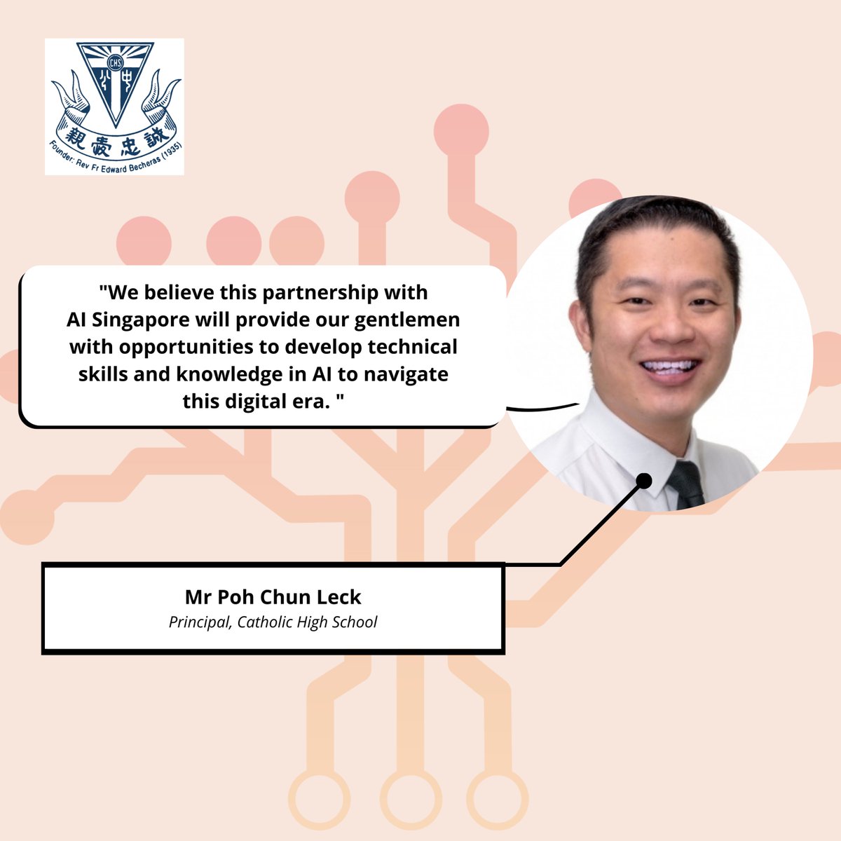 We are pleased to announce a new partnership with Catholic High School (CHS). 

All CHS Year 2 students will complete the Literacy in AI certification, which will teach them the basics of AI and machine learning, as well as AI ethics and hands-on practice.

#LearnAI