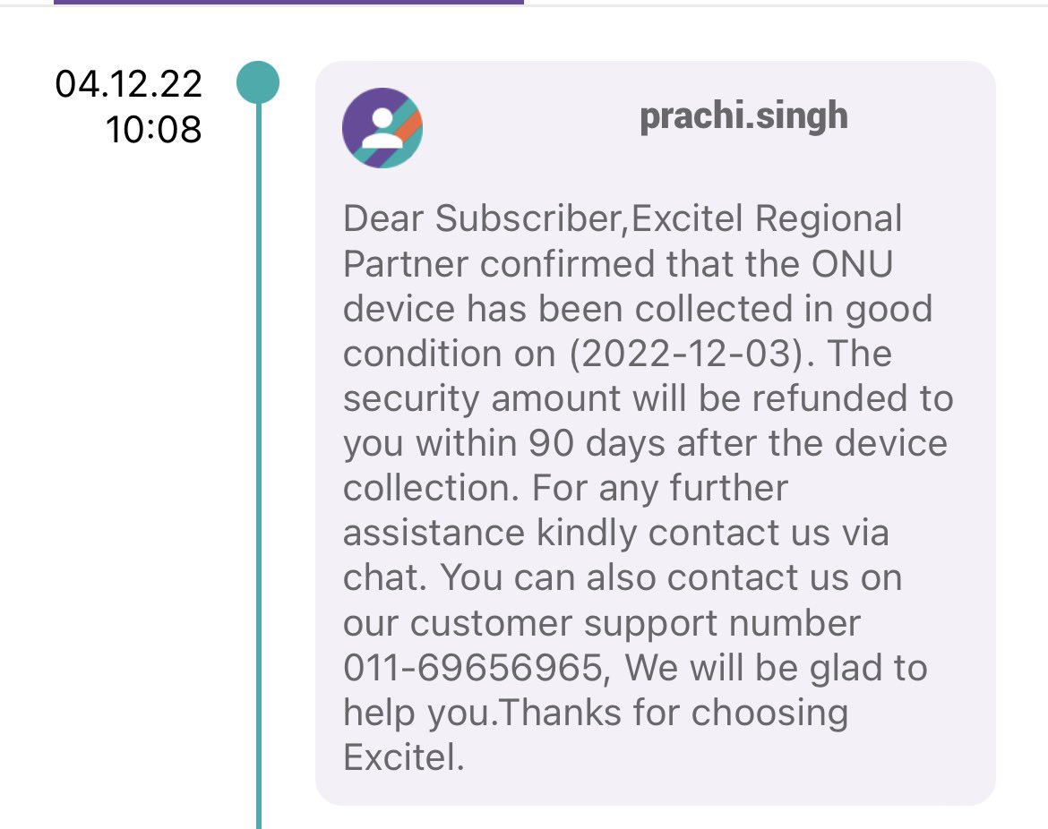 Deepankar17's tweet photo. @excitel_rocks Totally fraudulent company. Got the connection terminated on 3rd Dec  2022 and the router was collected by the excitel representative on 4th December. I was informed that the refund shall be provided within 90 days. No refund has been provided. Ticket no.11632574 https://t.co/az3wi31Ay6