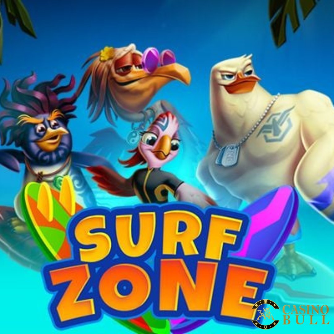casino_bull's tweet photo. Join our 4 surfers - Anaru the penguin, Jess the parrot, Clint the seagull, &amp; Liam the pelican as they ride the waves in Surf Zone.

Thrill-seekers can ride the multipliers, as well as a Double Wild symbol for some gnarly wins!

Play Surf Zone Now: https://t.co/In1EhP2gTc https://t.co/gNTDth633k