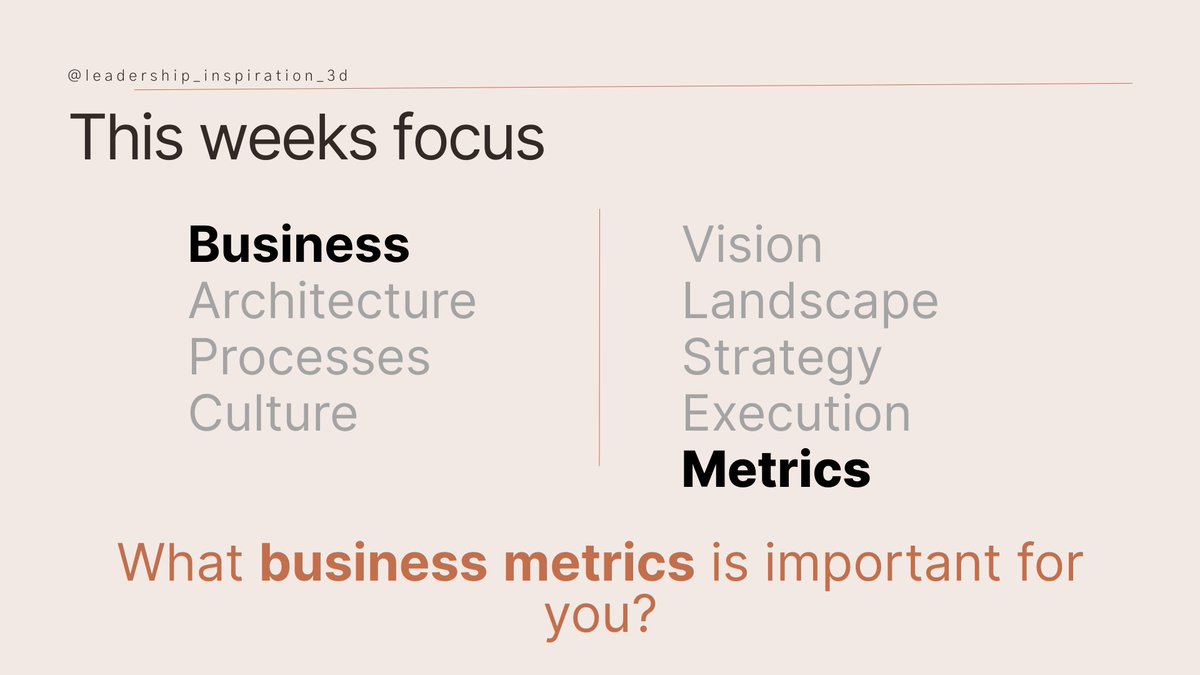 LeadershipIn3d's tweet photo. Success starts with tracking the right metrics. The essential metrics to track: #Revenue #Profits #CustomerSatisfaction #CashFlow #EmployeeRetention #Productivity #RiskManagement #MarketingROI https://t.co/qUaDi8tUyd