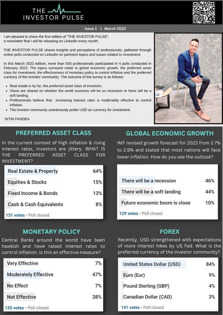 NPandea's tweet photo. Pleased to share 1st edition of "THE MARKET PULSE" my monthly newsletter on investment based on opinion of some 500 professionals. https://t.co/sN3oI1SGXM