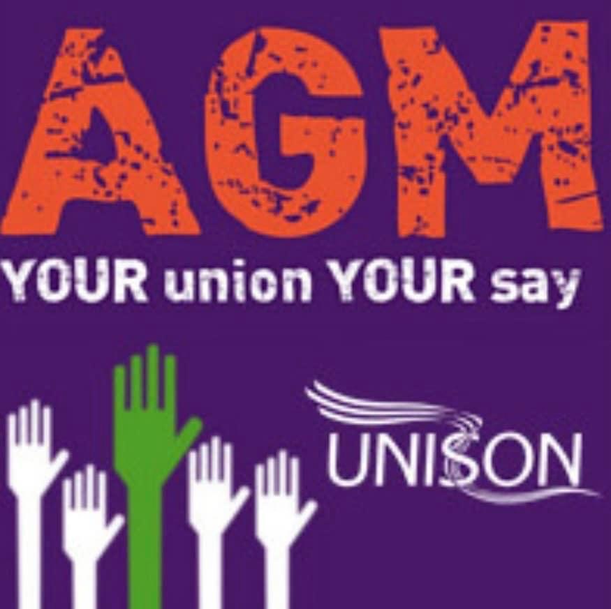 Our branch AGM takes place at the Country Park Inn, Cliff road, Hessle HU13 OHB tonight. Doors open from 5pm stalls from PMAS, Copperpot and our Wellbeing team. Guest speakers and a free bar and raffle. #Unison #PoliceStaff #MissItMissOut