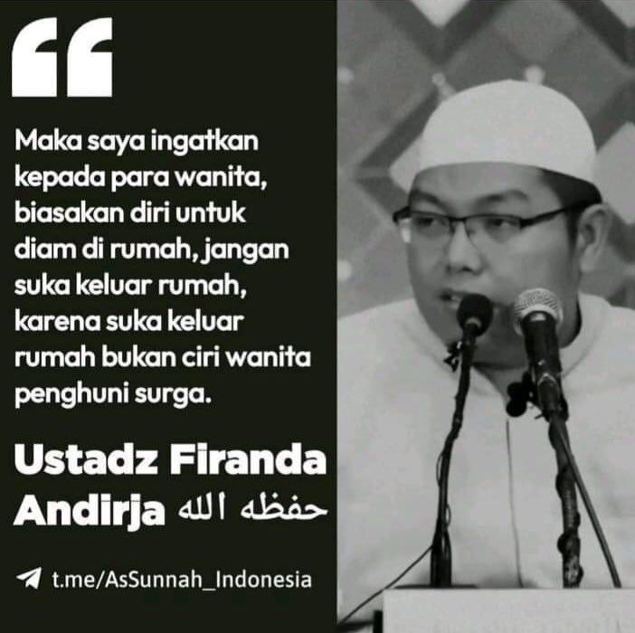 sayid__machmoed's tweet photo. Perempuan tidak bisa dipenjara dalam jeruji pernikahan dan dibatasi peranya hanya di dapur

Di masa Nabi ﷺ kaum perempuan tidak melulu mengurus rumah tangga, ada banyak dari mereka yang aktif melakukam aktifitas diluar rumah.

Ummu Atthiyah Al Anshari berkata; https://t.co/W2FniPnZGb