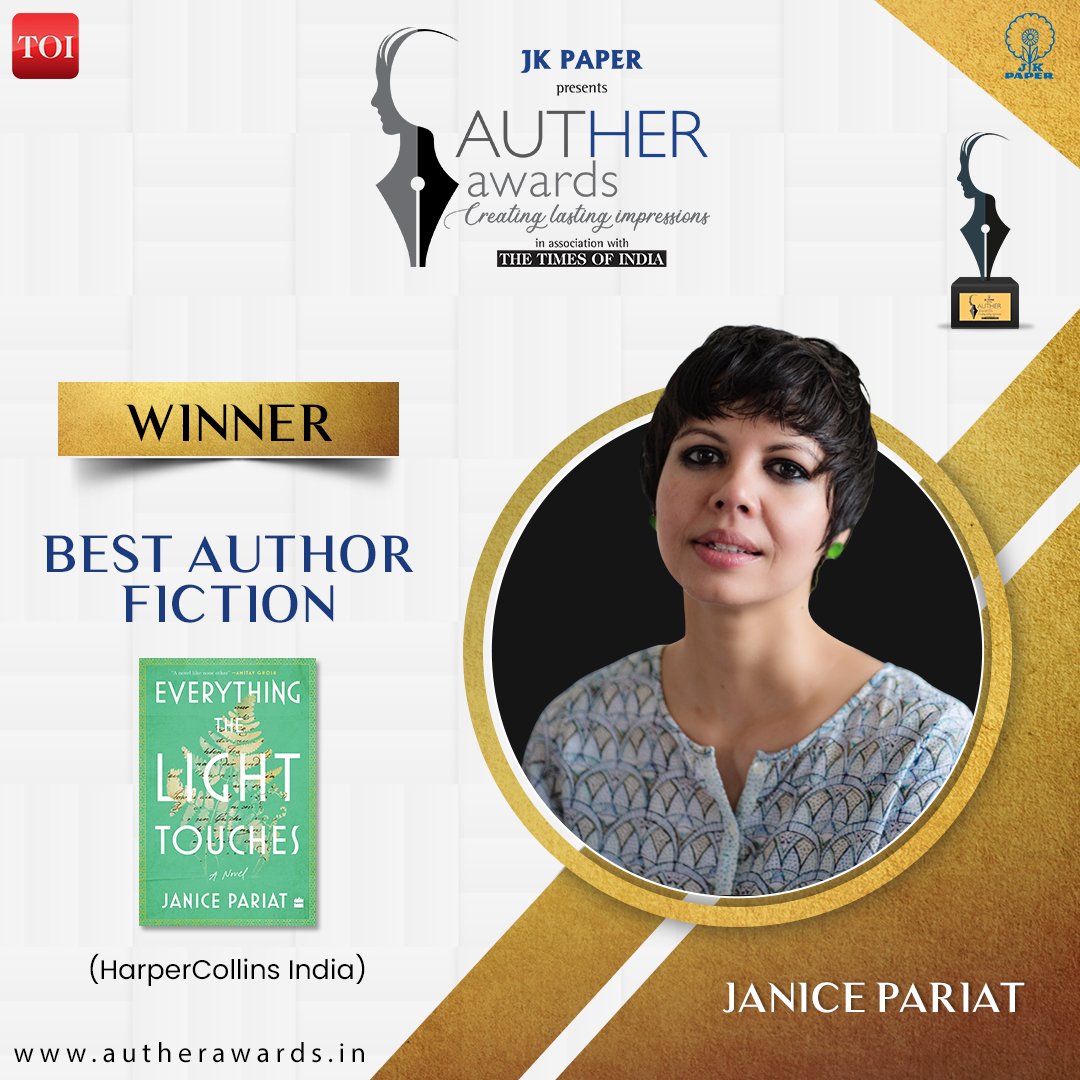 Heartiest Congratulations to <a href="/janicepariat/">Janice Pariat</a> for bagging the title #bestauthorfiction by captivating the hearts of judges with her narrative powers in her beautifully written novel- Everything The Light Touches!

@TOI @JKpaperindia <a href="/HarperCollinsIN/">HarperCollins</a> 

#AutherAwards #jkpaperltd #toi