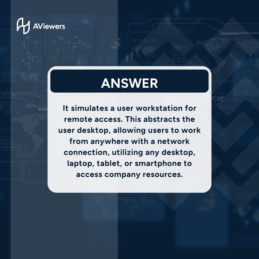AViewers_com's tweet image. AViewers' desktop virtualization software provides businesses with a flexible, secure, and cost-effective way to support their remote workforce.
#DesktopVirtualization #RemoteDesktop