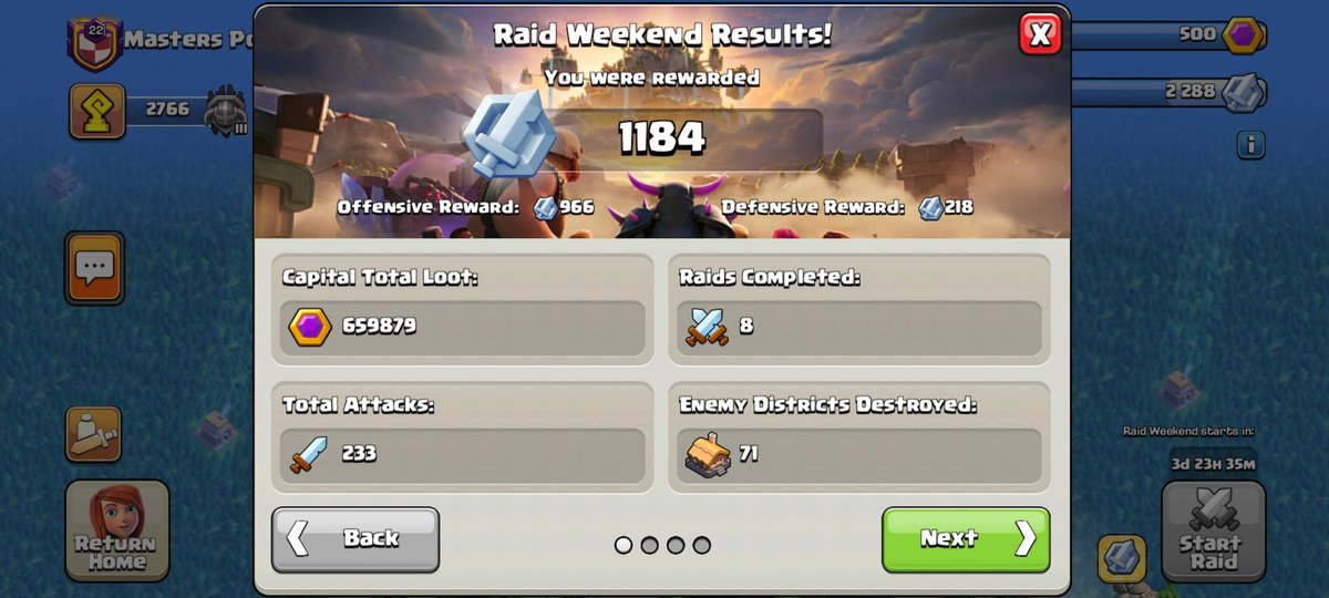 Damian29716721's tweet photo. Another weekend is over so we finish Clan Raid Weekend!
GG all!
#ClashOfClans #ClashOn #Capital #ClanRaid #RaidWeekend #Clan #Poland https://t.co/gwUpiVoNGe