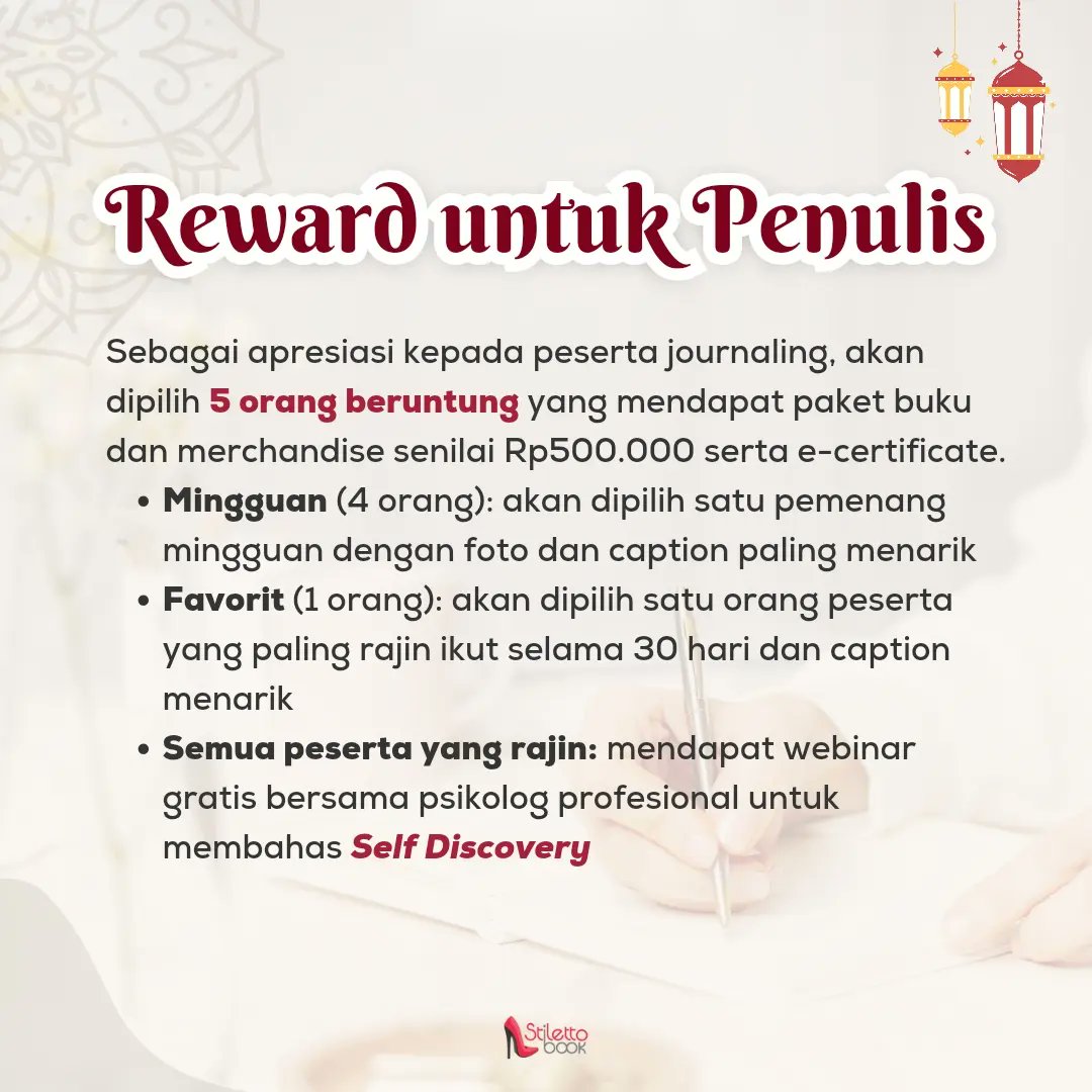 Stiletto_Book's tweet photo. Seperti yang kita tahu, journaling sangat bermanfaat untuk kesehatan mental karena dapat menurunkan tingkat depresi dan anxiety, serta meningkatkan kualitas hubungan sosial manusia. https://t.co/raMIyvl3GM