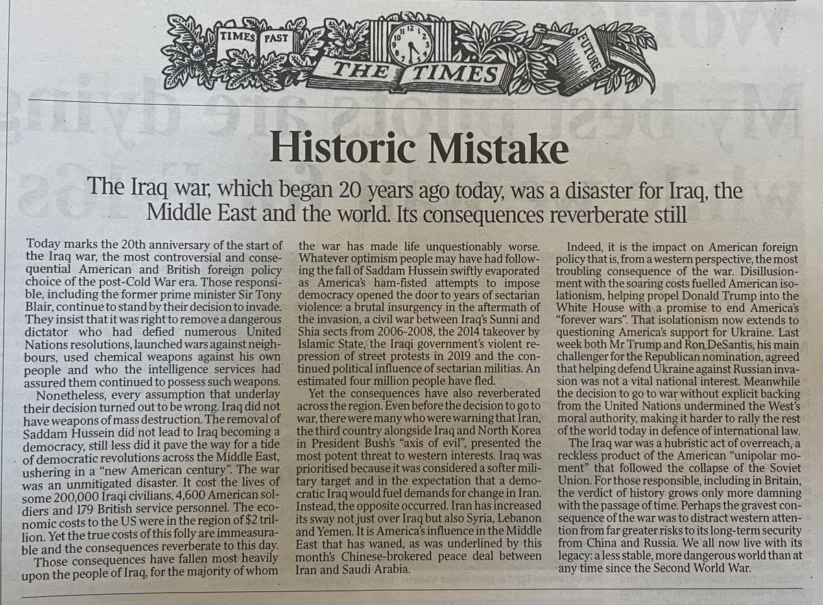 PickardJE's tweet photo. it felt strange at the time how many otherwise clever people went along with the Iraq invasion https://t.co/CfkKQuS1Xe