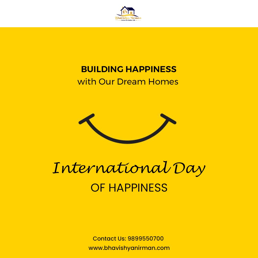 Celebrating the International Day of Happiness by spreading smiles with our beautiful homes!

#internationalhappinessday2023 #internationalhappinessday #realestate #bhavishyanirman #celebratinghappiness #smiles