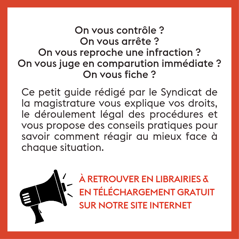 Au cas où... Retrouvez "Le guide du manifestant arrêté" édité avec le Syndicat de la magistrature en téléchargement gratuit sur notre site : lepassagerclandestin.fr/catalogue/hors…