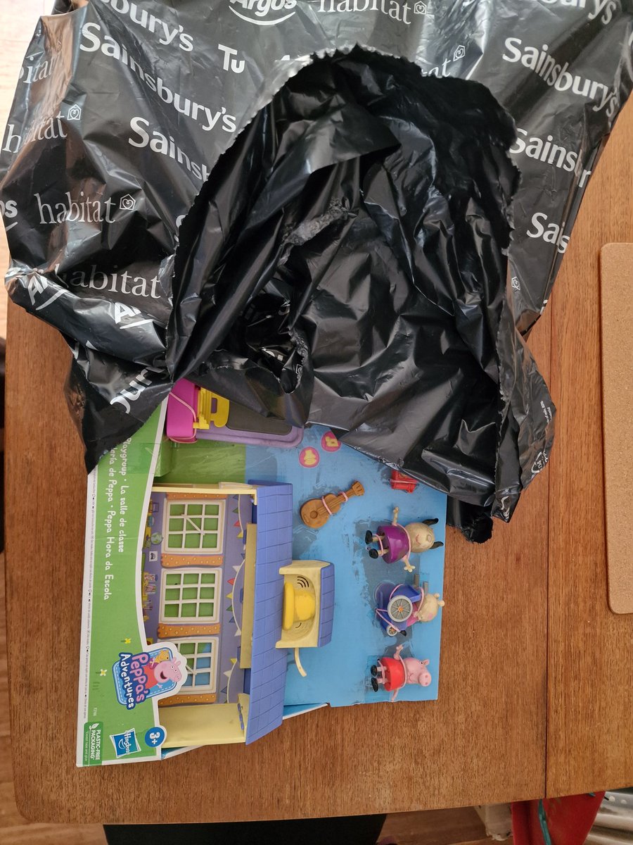 elamy's tweet photo. @Argos_Online Is this acceptable? 
I dont think so. This is how our nieces birthday present arrived. I wonder how Ill she might get from accidentally ingesting the 'soot' that covers this child's toy. Any response? https://t.co/NmH3zarJLU
