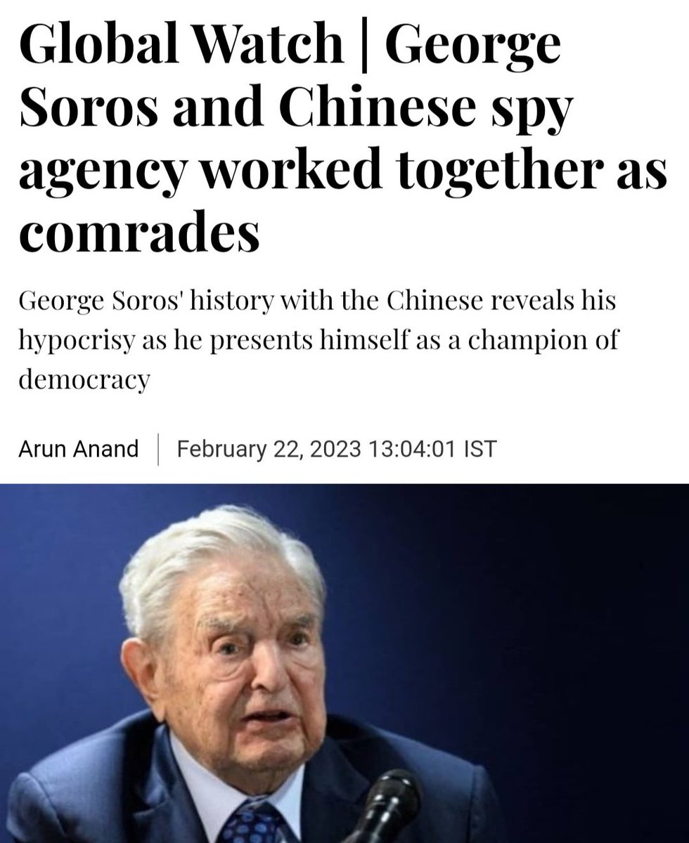 Be alert-Left #GeorgeSoros started to interfere n invest Millions to meddle India's Assembly Elections 2023 n 2024 Lok Sabha election by his Indian Linkman #RahulGandhi ,Chinese Spy #Soros main aim to defeat #BJP to destroy #MakeInIndia #SelfReliantIndia n instigate #ModiProtest