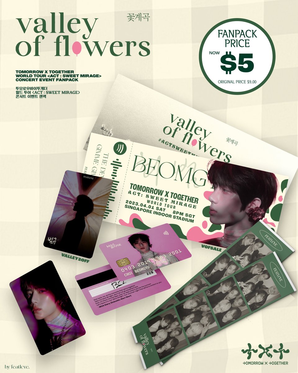 FEATLCVE's tweet photo. 🌷#TXT_ASM_TOUR Fansupport🌷

  ‧₊˚♡ Around 150 Fanpacks available!!
‧₊˚♡ Priced at $5 each!! 

🗓️05 Feb 2023, before concert
📍Singapore Indoor Stadium

🔗 Order Form [OPEN] https://t.co/mLYIN6yPbJ 

#ACT_SWEET_MIRAGE_IN_SG #TXTinSG #TXT #TOMORROW_X_TOGETHER https://t.co/dp43DRTyBB