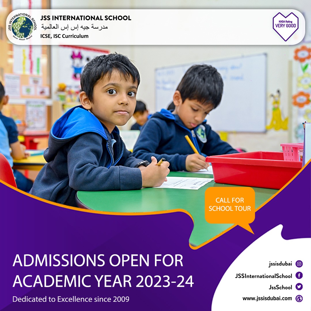 JssSchool's tweet photo. Admissions are open for the Academic year 2023- 2024
Enroll now and be one step ahead toward the growth of your child.
Call - +97142406353/ +971 50 6338253 for more details on how to enroll.
Call us today!
#schooladmissions #schoolsofuae #admissionsopen #JSSIS
#khda #growth https://t.co/wosqvoMFnc
