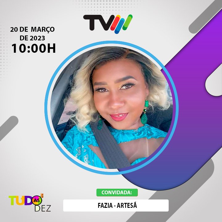tvm_mocambique's tweet photo. Nesta segunda-feira vamos receber a artesã Fazia no programa #tudoas10. Como habitual teremos aquele espaço de humor, conversas animadas e sugestões interessantes. Não perca às 10:00H. #tudoas10 #tvmmocambique #tvmplay https://t.co/DnreFG8y34