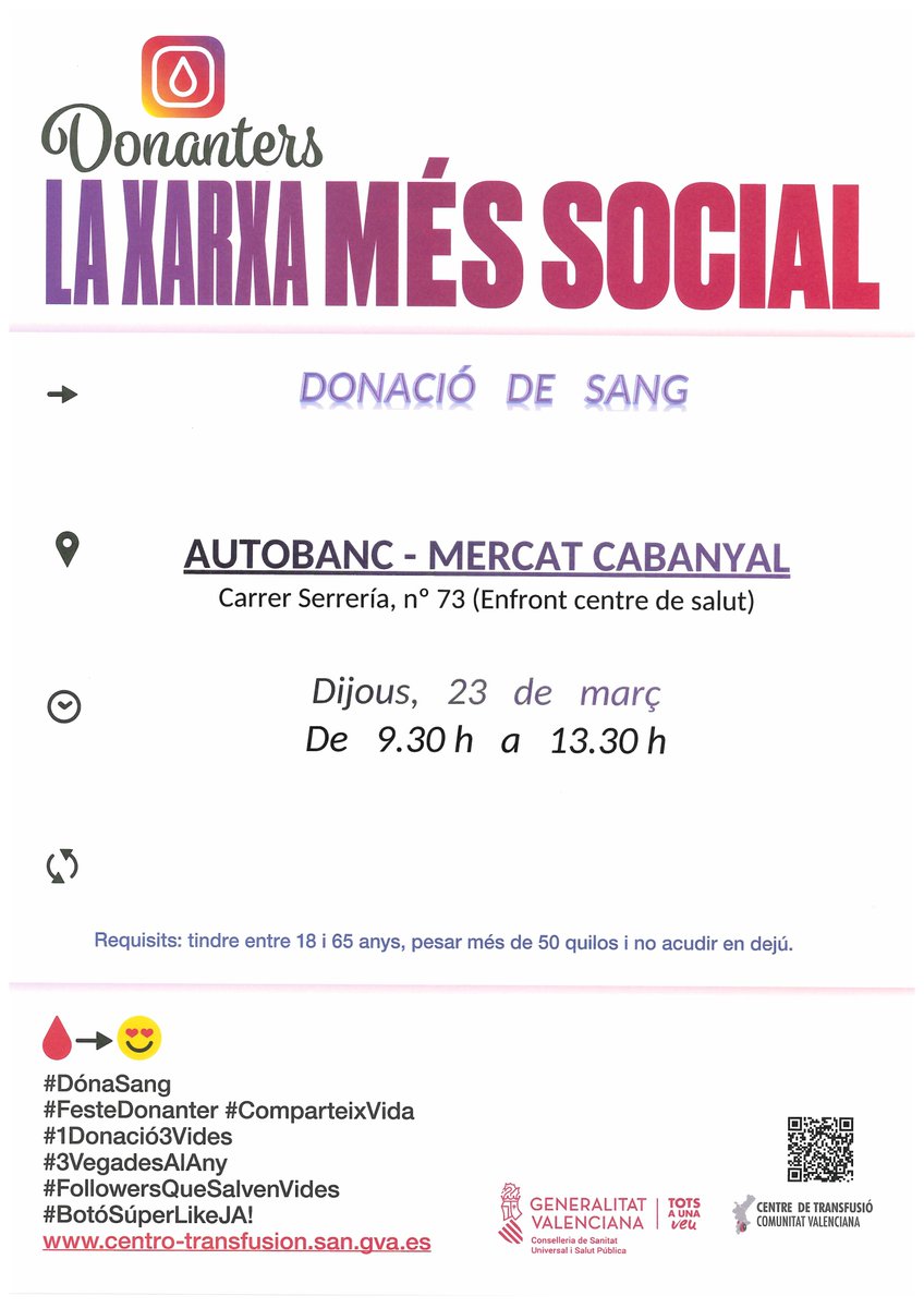 CliCanLi's tweet photo. Després d'estes #falles necessites depurar els xurros, xocolate i bunyols. Has de vindre al #Mercat del #Cabanyal a comprar productes fresquets i reconstituir la #salut De pas passa't pel bus de la donació i #DonaSang #Salva3Vides https://t.co/K8BAzcFRp6