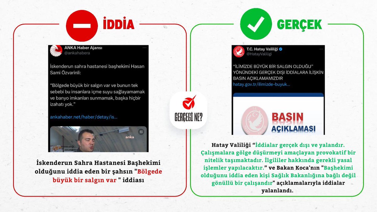 GercegiNe's tweet photo. "Bölgede büyük bir salgın var " iddiası ❌
#GercegiNe https://t.co/afkY4G5Vga