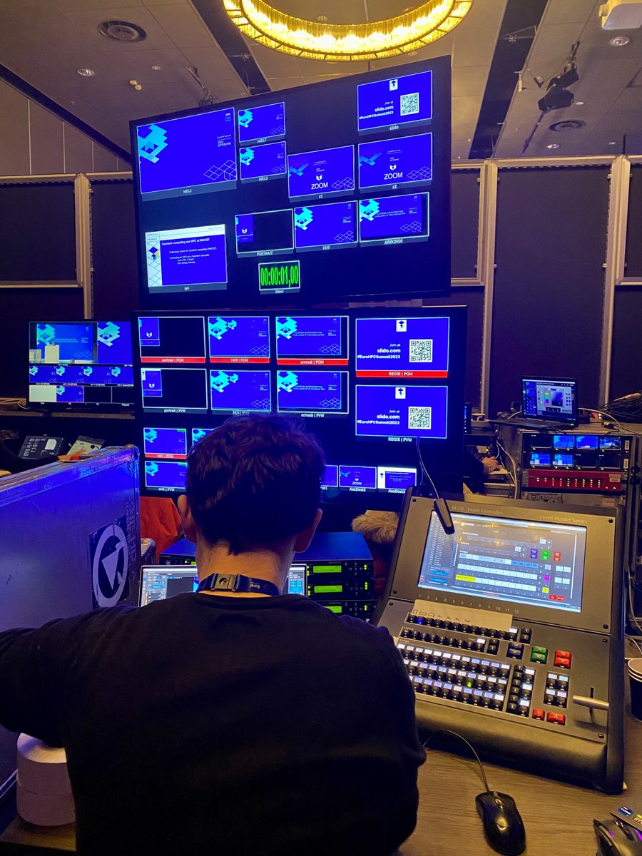 EuroHPC_JU's tweet image. 🎥We are getting ready! #EuroHPCSummit2023 in Göteborg 🇸🇪 🎥
The opening plenary will start today at 13h30. Join us to discuss #HPC & #QuantumComputing in Europe & in #Sweden.
Live stream : eurohpcsummit.eu
Looking forward to meeting you all in a few hours 👋
