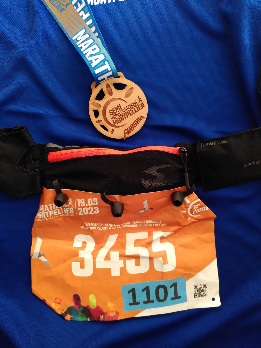 Fière d'avoir atteint mon objectif: premier semi marathon en 2h : 2:00:08