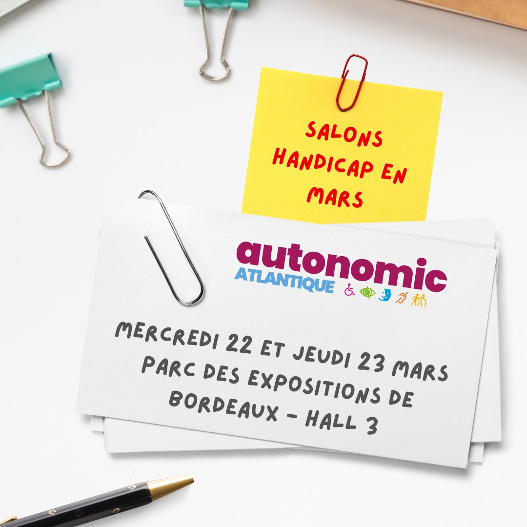 Toolib_fr's tweet photo. Save the date ! 🗓️
Cette semaine, nous serons à Bordeaux et à Andrézieux-Bouthéon pour le salon Autonomic Atlantique et le Carrefour de l'Autonomie. Passez nous faire un petit coucou ! 🙂
#salon #handicap #toolib #autonomie #salonautonomic #carrefourdelautonomie https://t.co/F3uCoEhoBD