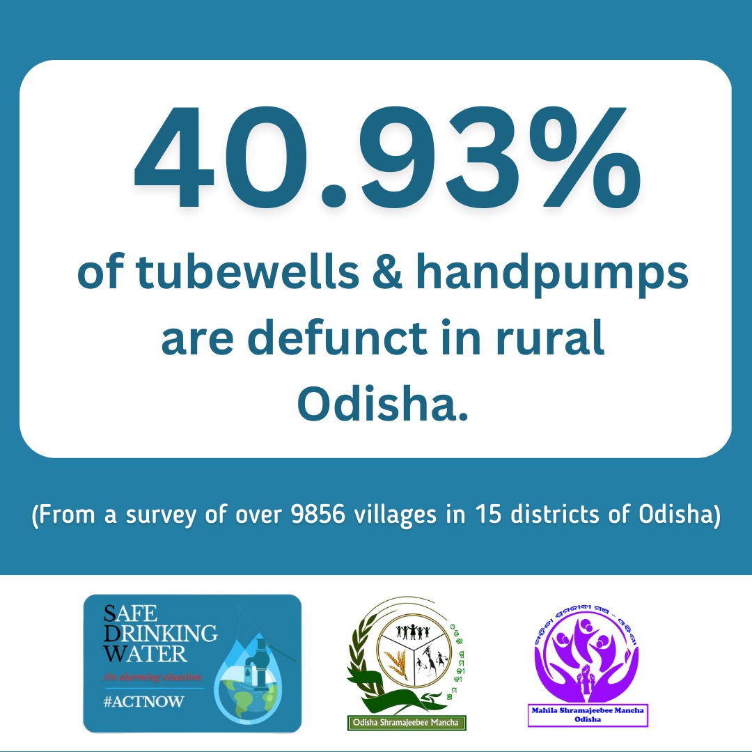 JSMKandhamal's tweet photo. Our study report on “Safe Drinking Water” shows that 40.93% of handpumps/tube wells and 48.6 % of stand posts are defunct in 15 districts of Odisha. We urge @CMO_Odisha to intervene for prompt action.
#safedrinkingwater #health #collectiveaction #grassrootnarrative https://t.co/PYty9L5Le5