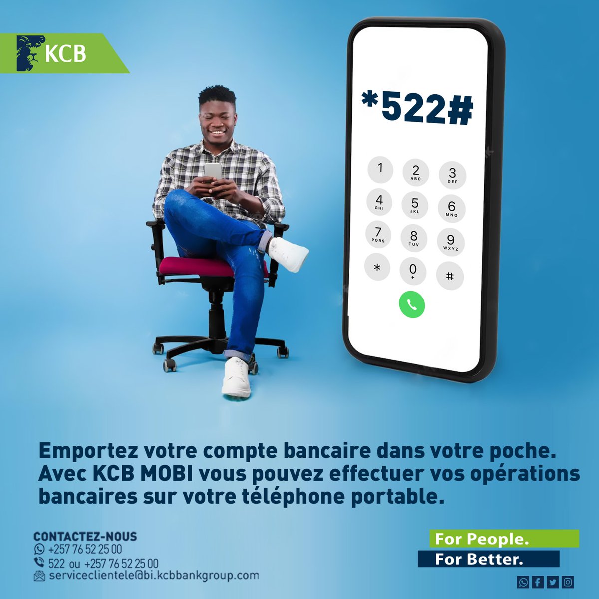 KCBBurundi's tweet photo. Avec KCB MOBI, vous pouvez effectuer vos opérations bancaires sur votre téléphone portable
#ForPeopleForBetter https://t.co/u2aVaNPI4J