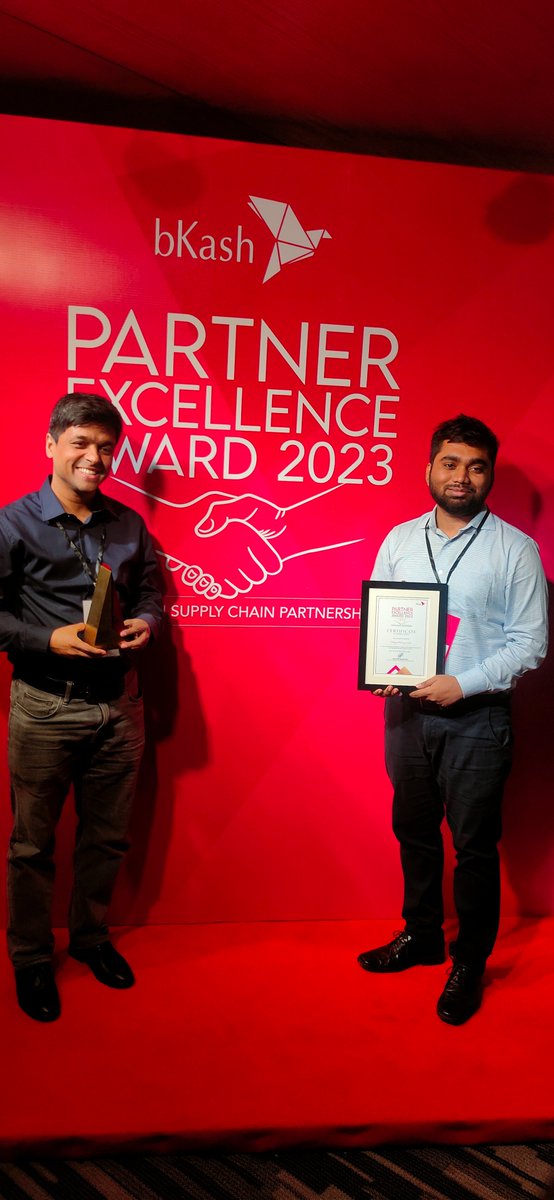 tempdeact's tweet photo. bKash Partner Excellence Award 2023 — it's an honor to be a humble part of the @bKash_ltd story! We deeply connect with bKash's inspiring mission of financial inclusion and always feel invigorated to match the excellence in execution. https://t.co/7BMWLq2wrB
