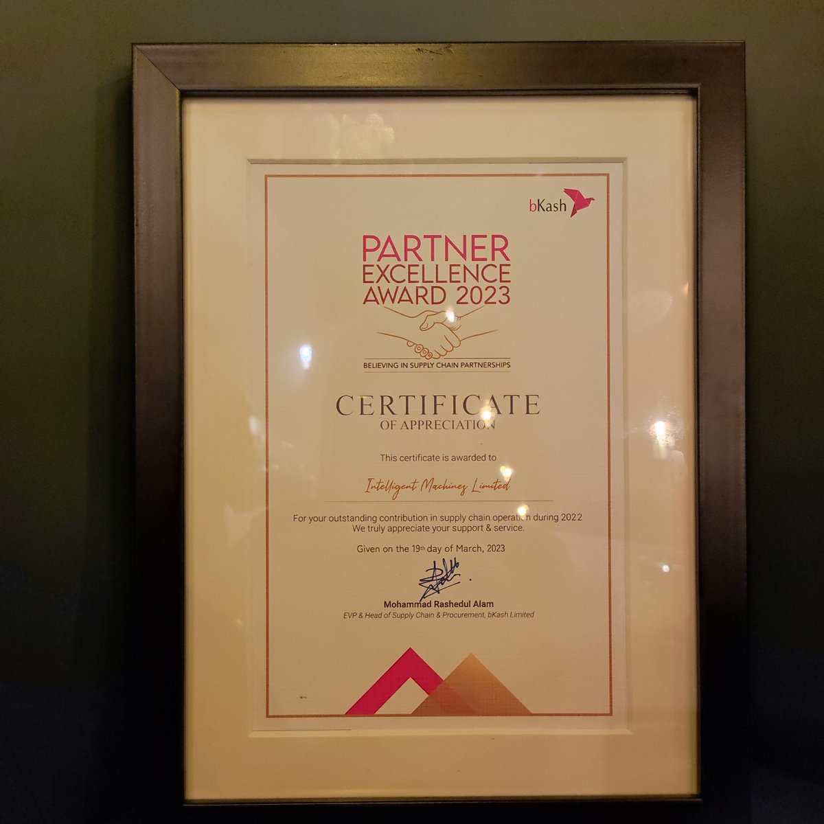 tempdeact's tweet photo. bKash Partner Excellence Award 2023 — it's an honor to be a humble part of the @bKash_ltd story! We deeply connect with bKash's inspiring mission of financial inclusion and always feel invigorated to match the excellence in execution. https://t.co/7BMWLq2wrB