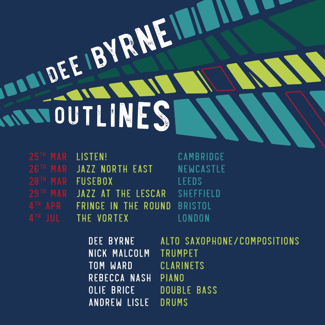 deebyrnesax's tweet photo. OUTLINES - my new project is on tour v soon!! Catch us at these brilliant venues:

25/3 @listencambridge 
26/3 @jazznortheast 
28/3 @fuseboxleeds 
29/3 Jazz At The Lescar
4/4 @Fringe_ITR 
4/7 @vortexjazz 

🎫 🔗 https://t.co/2wIvV6F0Kn

📸 Olivier Burnside https://t.co/cKloOD7agx