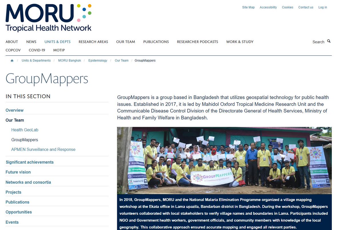 GroupMappers's tweet photo. We're thrilled to announce that GroupMappers is now featured on the MORU website!
To learn more, check out their section on the MORU website
https://t.co/Q7y2tv85iW
#MORU #GroupMappers #HealthGeoLab #Geospatial #Health #Epidemiology #SDG3 https://t.co/YgnubaEqpb