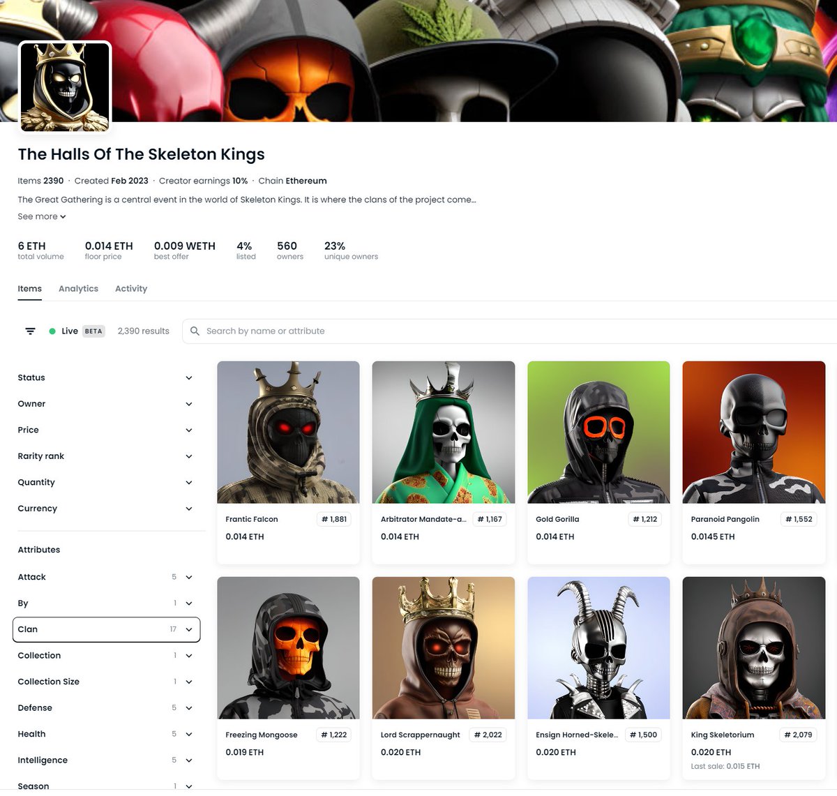 skeleton_hall's tweet image. Floor holding steading at .014

Going up nice and slow, roadmap rolling out and community is dope.

This is the lowest you&apos;ll ever get to be a Skeleton King.

skeletonkings.io