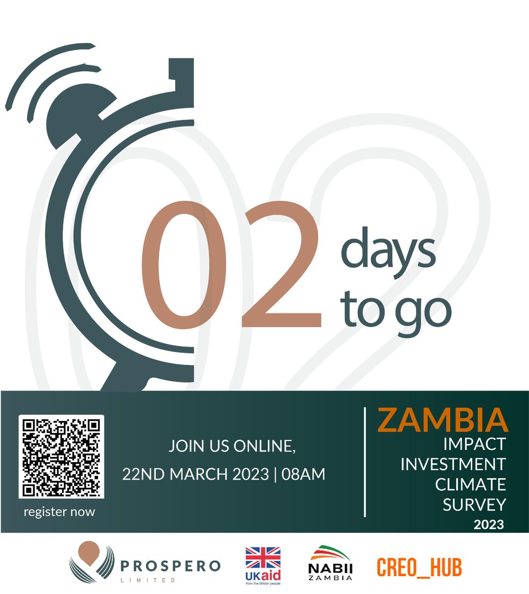 NAB_Zambia's tweet photo. Only two (2) days to go until the launch 2023 Zambia Impact Investment Climate Survey!
Be part of the #impactinv conversations.
Register here to join virtually: https://t.co/QKorZzcbQV
#UkInZambia #UkAid #Prospero #ImpactInvestmentClimateSurvey #Impactinvestment https://t.co/lX80LlevTB
