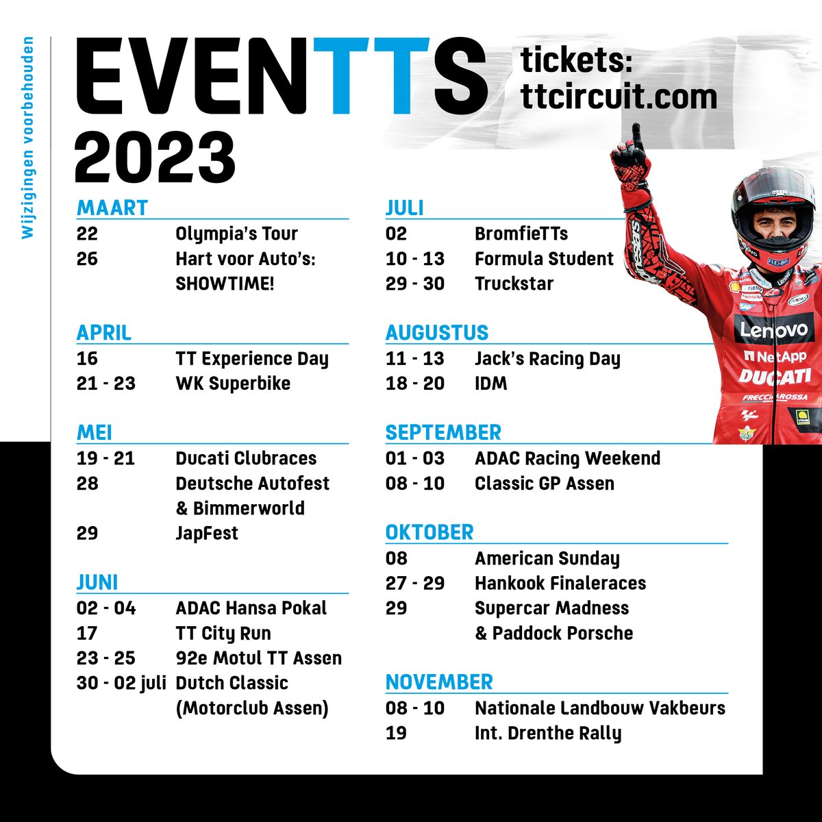 ttcircuitassen's tweet image. Ons evenementen-seizoen gaat beginnen!! Waar ben jij sowieso bij? #TTAssen