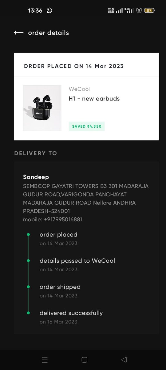 sundeepakki's tweet photo. @CRED_support i want return my product.. return option not available.. quality of product very bad.. please refund my money https://t.co/N7e6dXmt0f