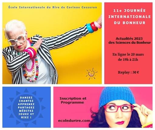 Joyeuse 11e Journée Internationale du Bonheur à tous ! Déjà 500 inscrits pour le replay ou le direct ! Merci à vous 😊

ecoledurire.com. #journeeinternationaledubonheur #ecoledurire