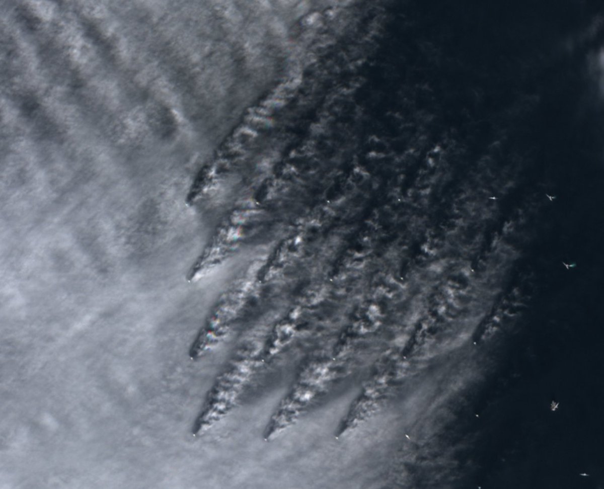It's springtime... and wind turbine cloud wakes are back!🥰🛰️🌞🌬️🌊⚡️(<a href="/ESA_EO/">ESA Earth Observation</a> #Sentinel2 via <a href="/sentinel_hub/">Sentinel Hub</a>  sentinelshare.page.link/SoTW)
