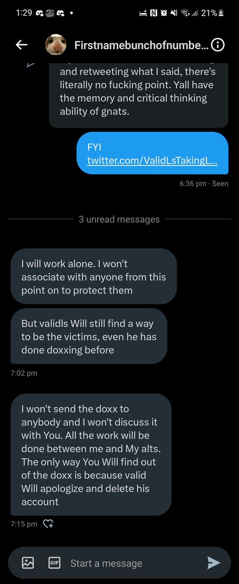 ValidLsTakingLs's tweet photo. @JoeMamaLigmaB
@CancelValidLs 
@DoomGuysDungeon 

CVL tried to get me to feel bad for them after apologising - which was only done AFTER I left
JMLB never apologised and made it all about themselves
DGD sent me the doxx on my personal main account https://t.co/saN4nuTI9n