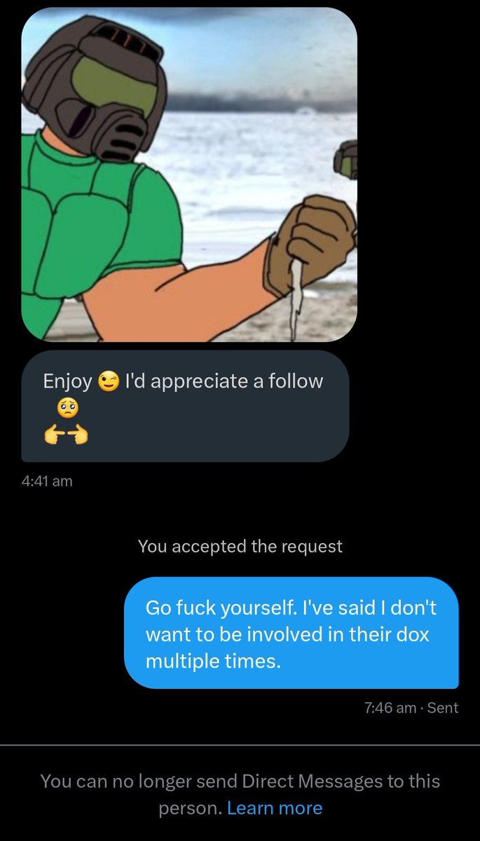 ValidLsTakingLs's tweet photo. @JoeMamaLigmaB
@CancelValidLs 
@DoomGuysDungeon 

CVL tried to get me to feel bad for them after apologising - which was only done AFTER I left
JMLB never apologised and made it all about themselves
DGD sent me the doxx on my personal main account https://t.co/saN4nuTI9n