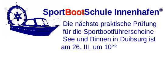 BootsSchuleInDU's tweet photo. Die nächste praktische #Prüfung
für die #Sportbootführerscheine
#See und #Binnen in #Duibsurg ist
am 26. III. um 10°°
#Sportbootfuehrerschein #Bootsfuehrerschein #SBFSee #SBFBinnen #SportBootSchule #Bootsschule #Innenhafen #Rhein #Ruhr #Ruhrgebiet #RYC #Ruhrort #Bootfahren https://t.co/Qj1O2zuaWE
