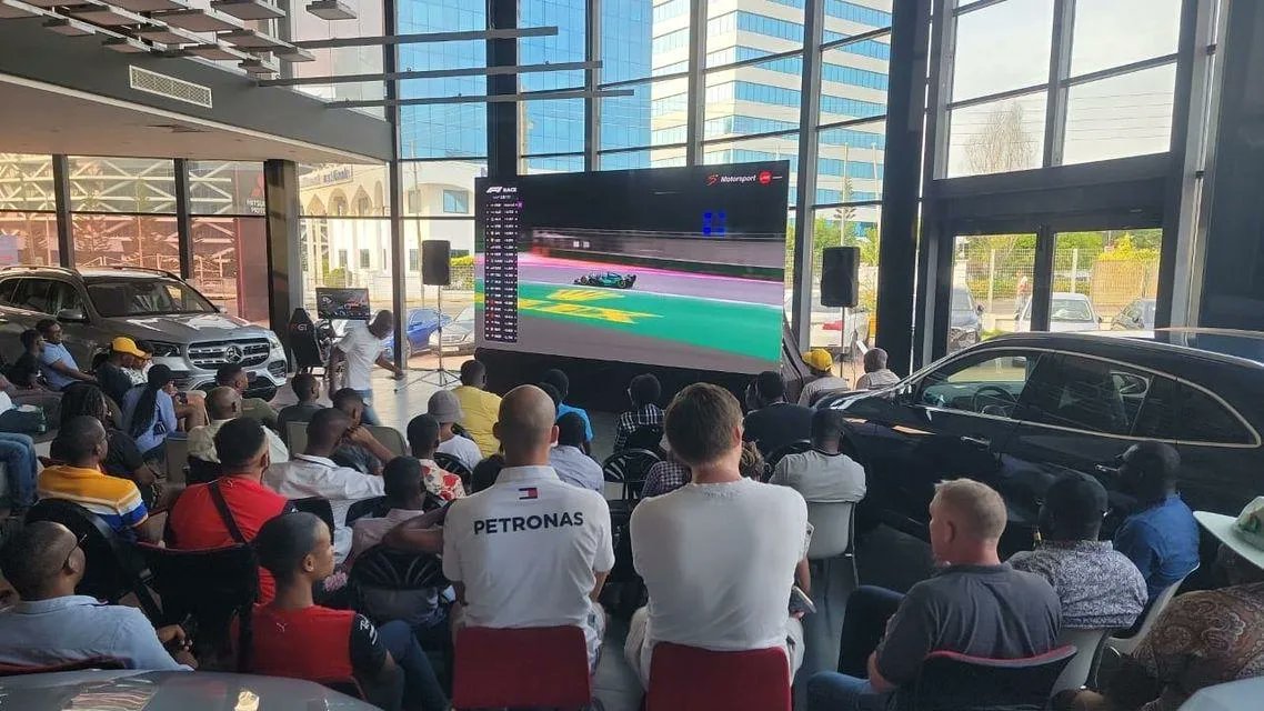 motorsportGH's tweet photo. #F1 #F1Ghana #F1ViewingPartyGH #MotorSportViewingParty #MotorSportSunday #SaudiArabianGP Live viewing party hosted by @MercedesBenz by @CFAOGroup Ghana Showroom Airport City Accra
Cc @DennisGawuga @DStv_Ghana @Labadibeachotel https://t.co/MpHYyaKqYL