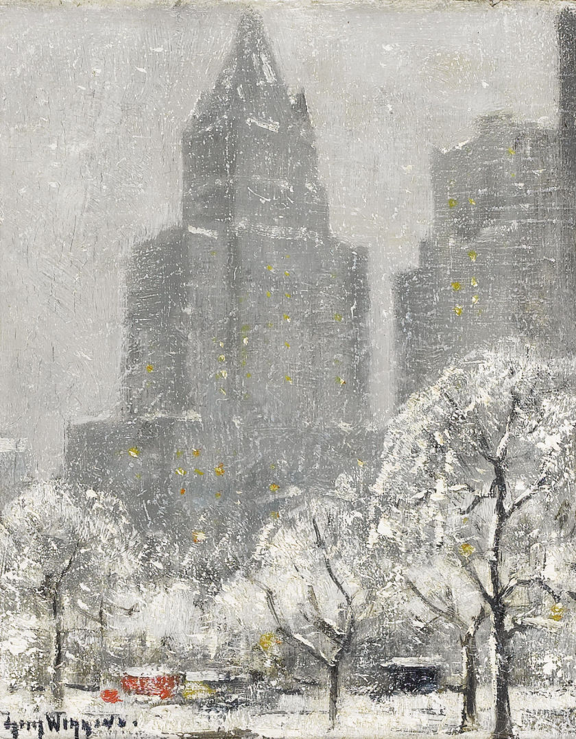 LRonLacy's tweet photo. The New York Life Building from across Madison Squiare with the Park. Guy Carleton Wiggins (1883-1962). Oil on canvas board. Ca. 1930s?
#MadisonSquare #MetLifeBuilding #MetropolitanLifeBuilding #GuyCarletonWiggins https://t.co/3XPnOuzKkF