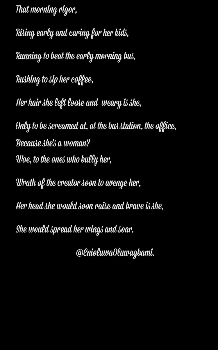EOluwagbami's tweet image. Women are gifts from God (Didn't say men aren't).

They're brave, bold, stronghearted.

So, you lady, you woman, you girl.

Yes, you.

Get up,

You got this.

Don't cower, don't shy, don't hide.

You're just beautiful the way you are.

#Day1
#women
#WomenAreNotProperty