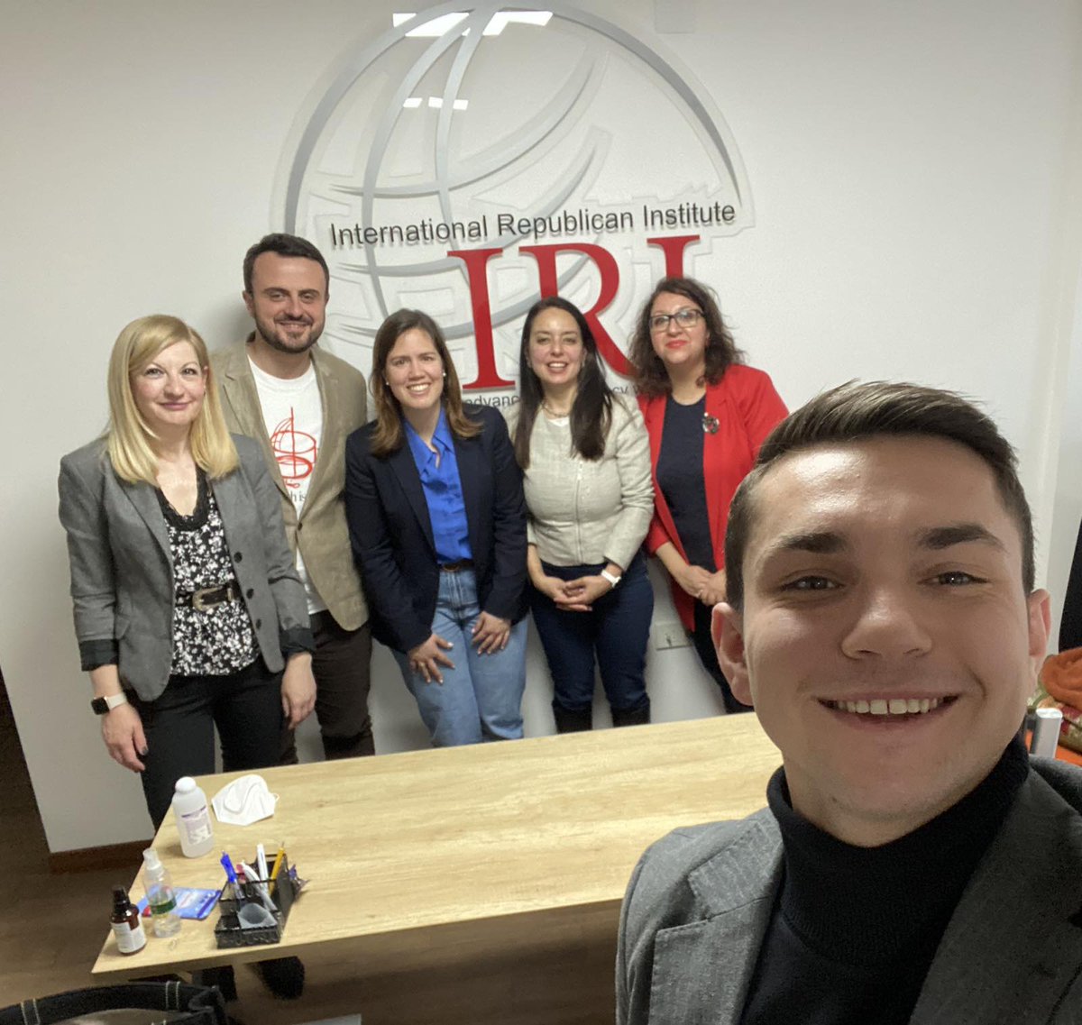 Pleasure to welcome at <a href="/IRIglobal/">International Republican Institute</a> in #Skopje MEP <a href="/lidiafopereira/">Lídia Pereira</a> president of <a href="/YouthEPP/">YEPP</a> &amp; Besart Xhaferi, president of DP youth wing #Albania to discuss the situation in N. #Macedonia challenges for European integration &amp; ways for cooperation.