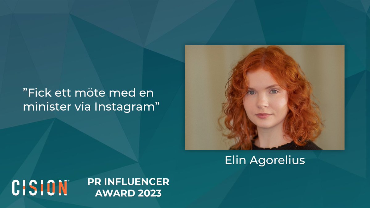 CisionSverige's tweet photo. När Elin Agorelius var chef för Ung Privatekonomi använde hon sociala medier för att bli talesperson inom området. Nu är hon PR-konsult på Lennox PR och finalist till ”Cision PR Influencer Award 2023”. Hur kommunicerar hon idag? Läs mer här. 
https://t.co/mgLC9D1iC9 https://t.co/BLQPPo9lIS