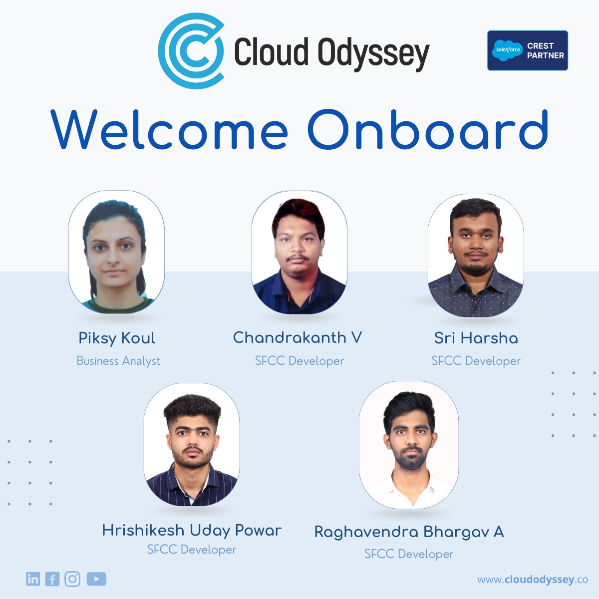 CloudOdyssey_'s tweet photo. Cloud Odyssey welcomes you all and we are looking forward to a successful journey with you!

For career opportunity -
🌐 https://t.co/qcPGh9sfkO
📧 career@cloudodyssey.co

#Cloudodyssey #welcometotheteam #welcome #employeeonboarding #career #welcomeonboard #careerdevelopment https://t.co/YzsaUI7CcM