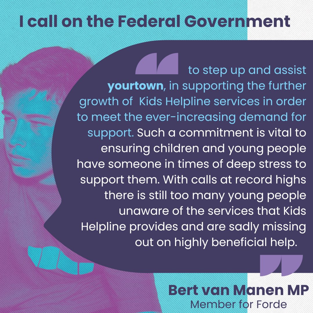 Every 71 secs a young person reaches out to Kids Helpline. Just 1 in 3 can be answered. The pandemic + lockdowns may feel like a distant memory, but the need for support remains high and exceeds our capacity. It’s why @BertVanManen's motion is so important. We can’t do it alone.